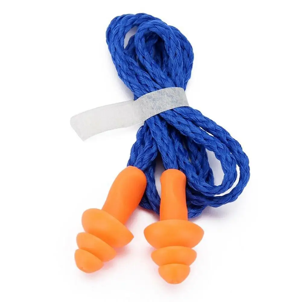 

New 10Pcs Soft Silicone Corded Ear Plugs ears Protector Reusable Hearing Protection Noise Reduction Earplugs Earmuff Sleep