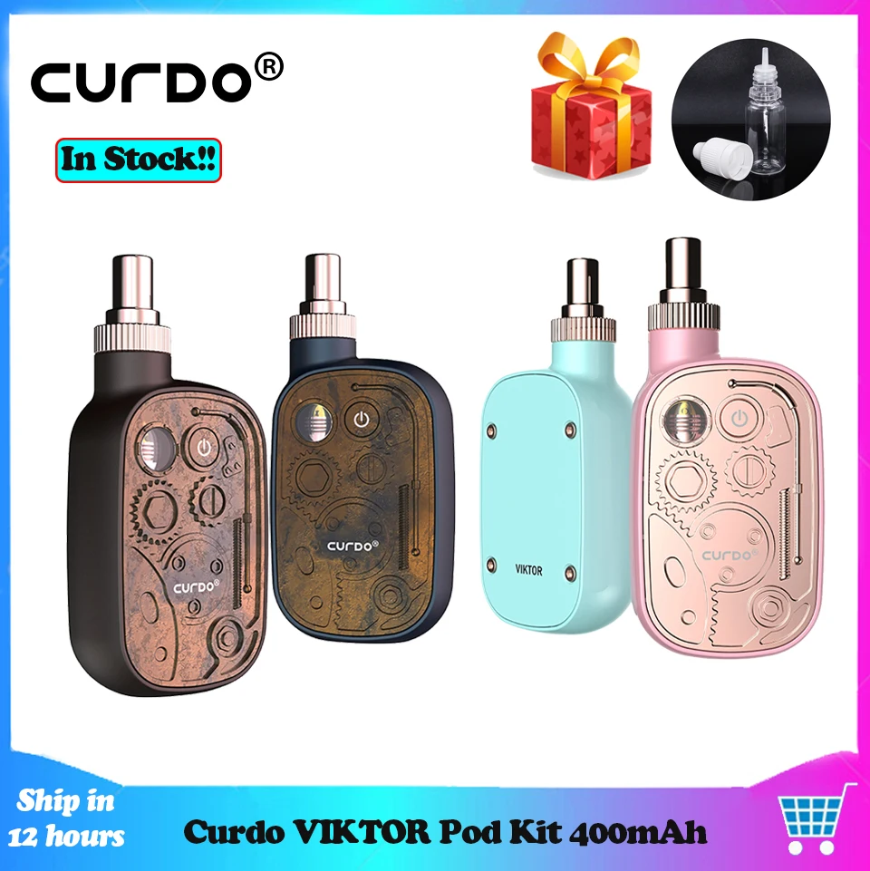 Новый Curdo Виктор Pod Vape комплект с 400 мА/ч Батарея 1 мл 2.2ohm Керамика катушка паровой в