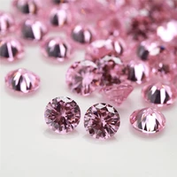 pink color cz gemstone 4 10mm round brilliant cut synthetic cubic zirconia for jewelry