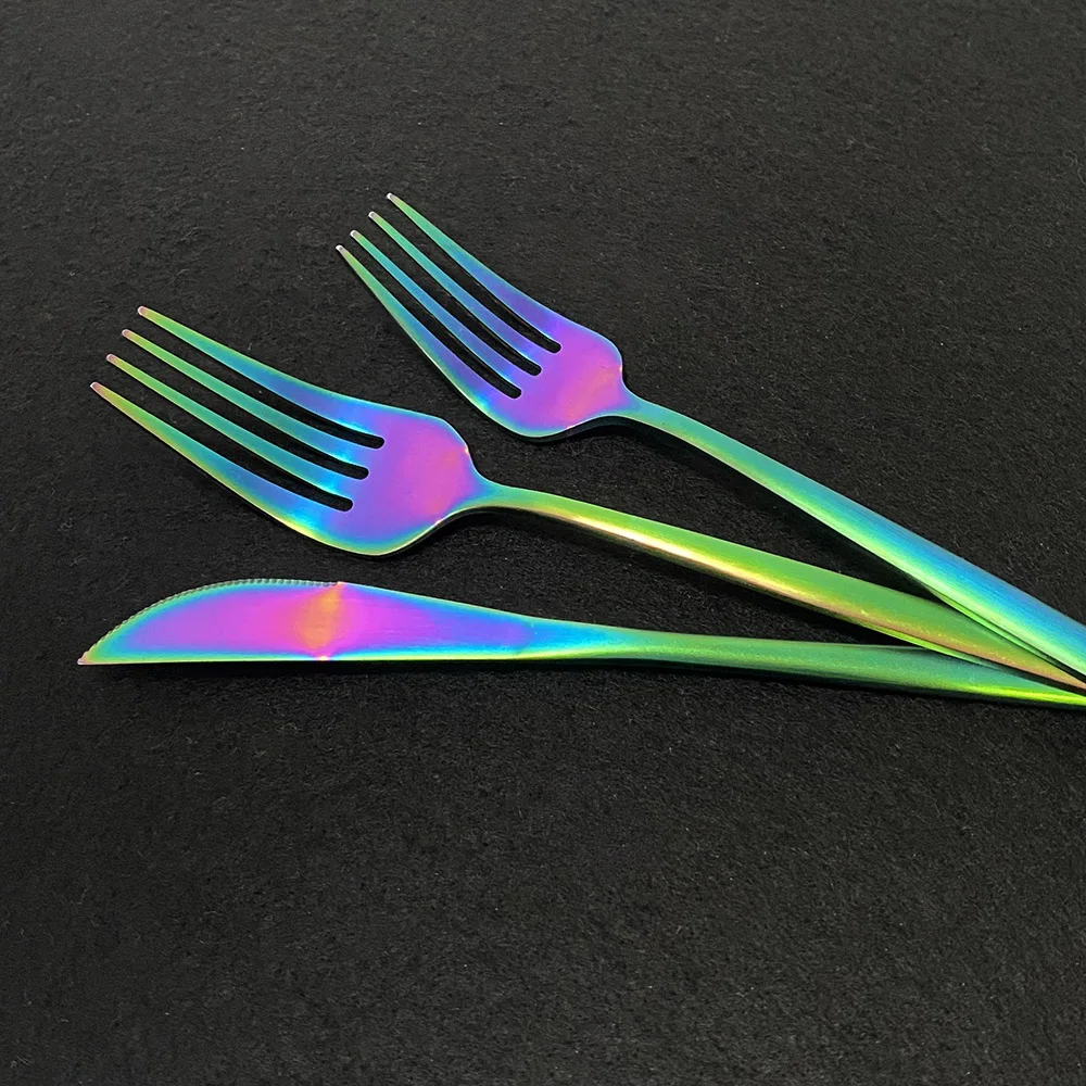

30Pcs Black Gold Dinnerware Set 18/10 Stainless Steel Cutlery Tableware Flatware Sets Dinner Knife Fork Spoon Silverware set