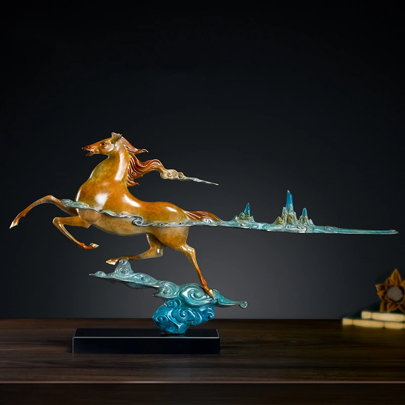 

Pure copper horse to successfully recruit wealth, Chinese zodiac horse ornaments, living room study decorations, housewarming gi