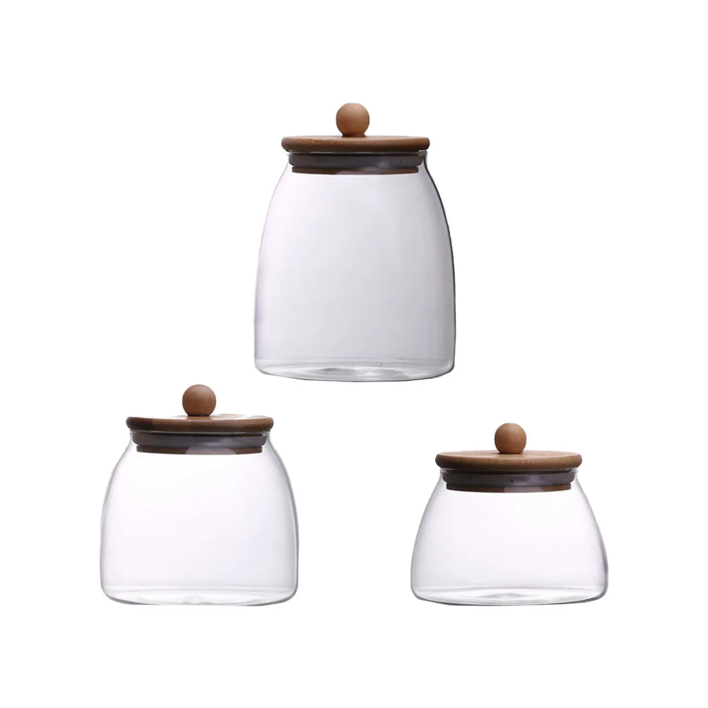 3 шт. стеклянные чайные канистры многофункциональные банки для орехов с