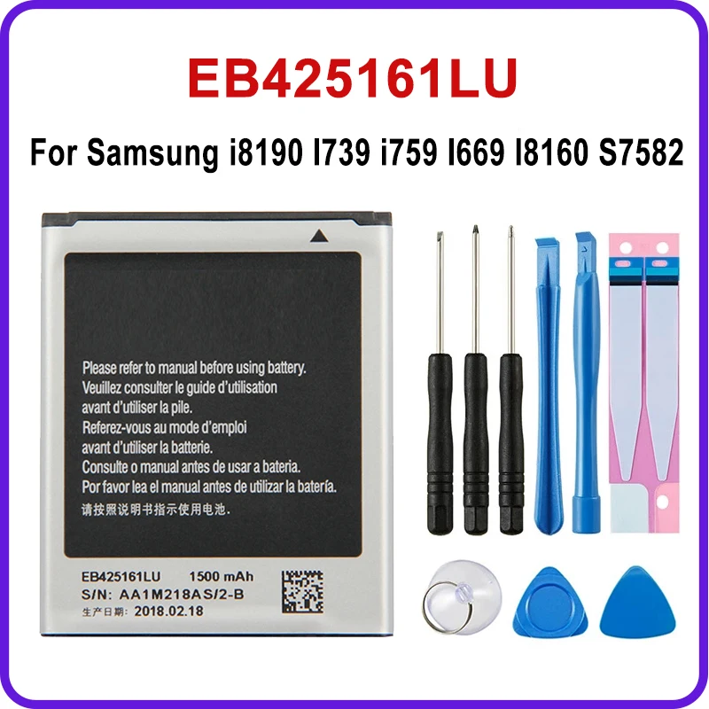 

EB425161LU Battery For Samsung J1 mini SM-J S7562 S7560 S7572 S7580 i8190 S7566 S7568 I739 i759 I669 I8160 S7582 + repair tools