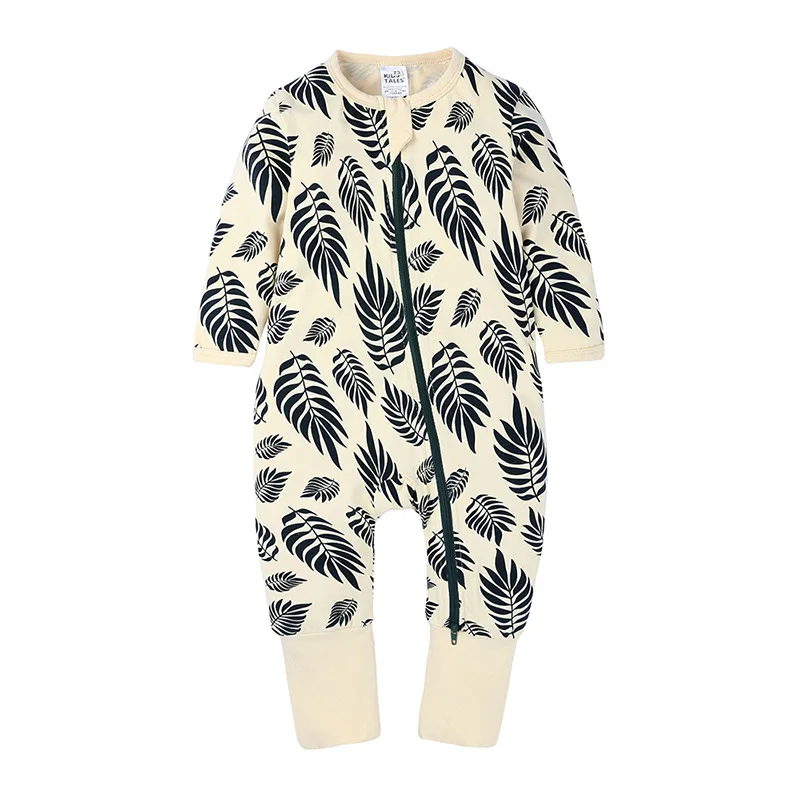 

0-3 year baby boys girl cotton romper fashion printing long-sleeved zipper newborn spring autumn Quality even body climb clothes
