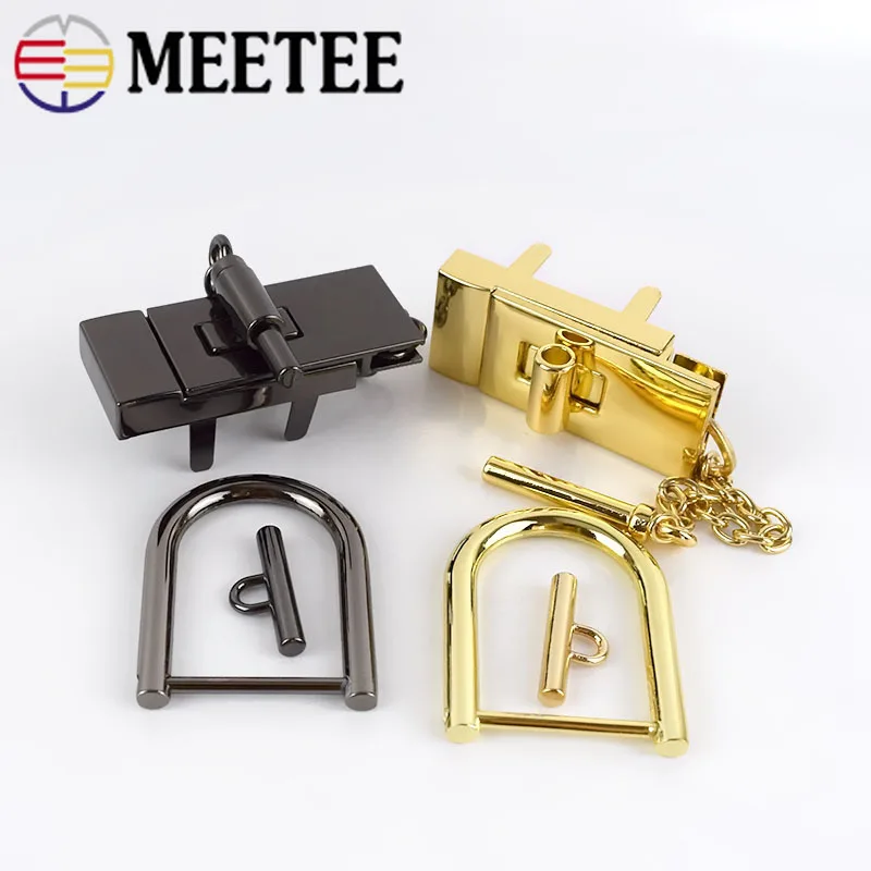 Набор металлических замков и кольцевых пряжек для сумок Meetee 1set O D Ring Buckles Twist Turn DIY Decor Handbag Hardware Accessories E6-13 F1-3.