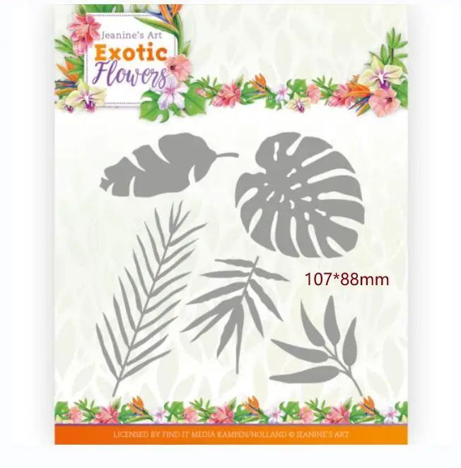 

Экзотические цветы и листочки, металлические режущие штампы, высечки, карты, скрапбук, бумага, ремесло, нож, лезвие, дырокол, трафареты