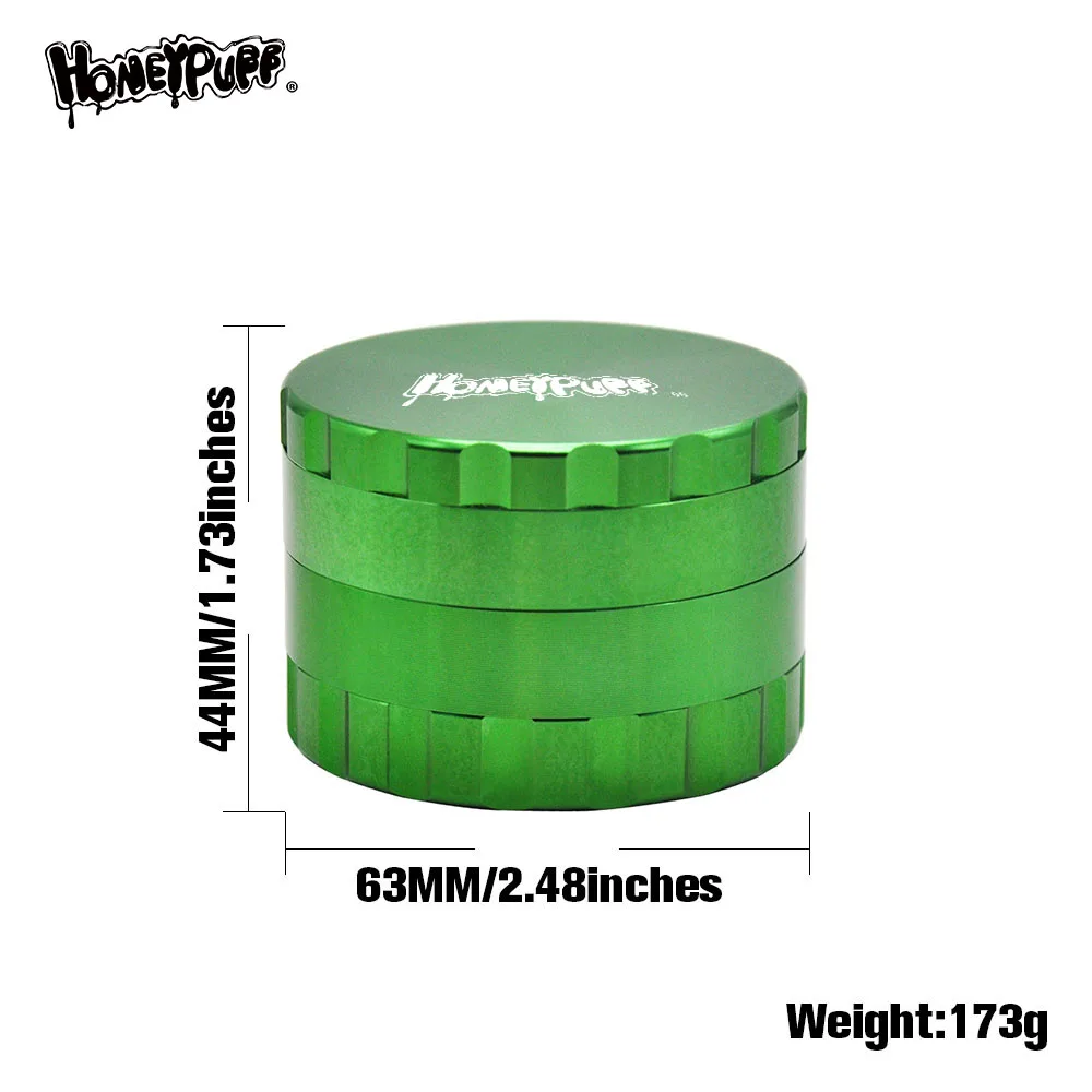 HONEYPUFF алюминиевый Точильщик для табачных трав 63 мм/2 5 дюйма 4 слоя курительная