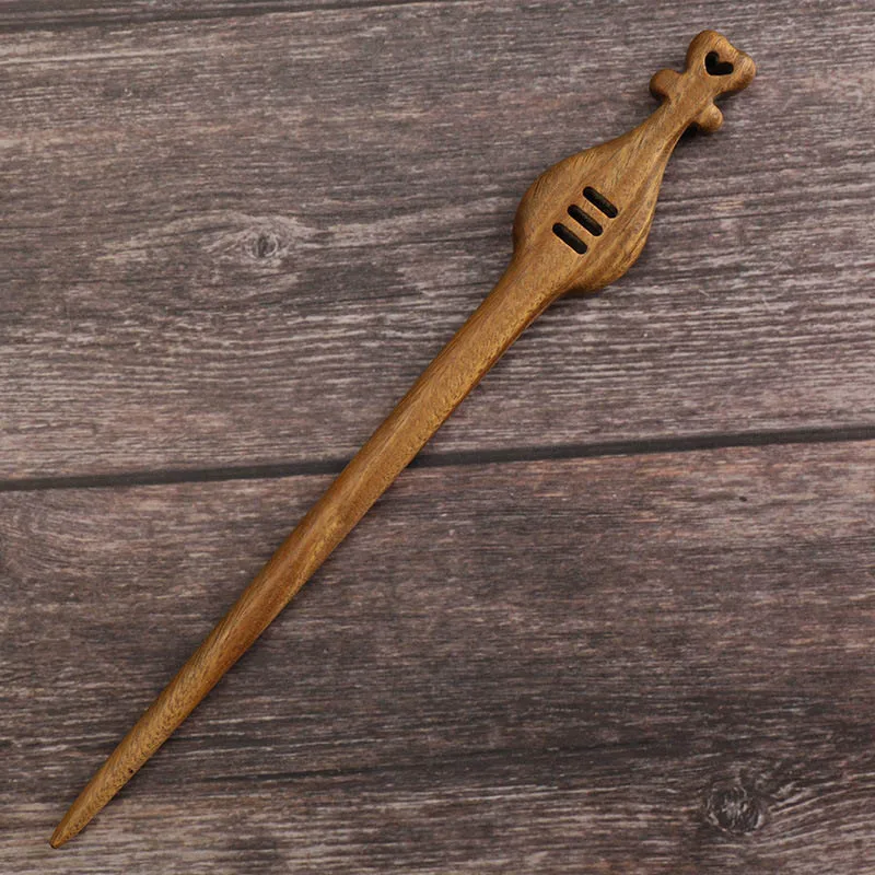 Древняя Женская Ручная резная деревянная зеленая сандаловые шпильки для девушек