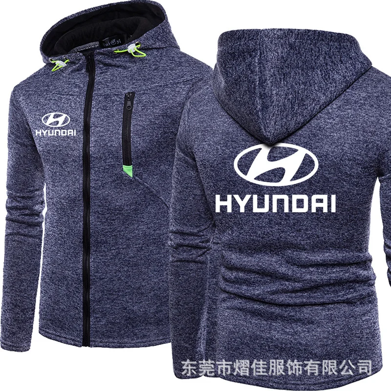 

Новинка, модная толстовка с логотипом автомобиля Hyundai, мужские весенне-осенние хлопковые куртки на молнии в стиле хип-хоп, Харадзюку, мужска...