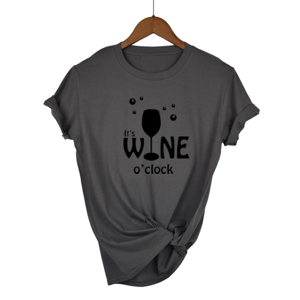 Женские топы it WINE Clock женский с надписью Футболка Повседневная хлопковая