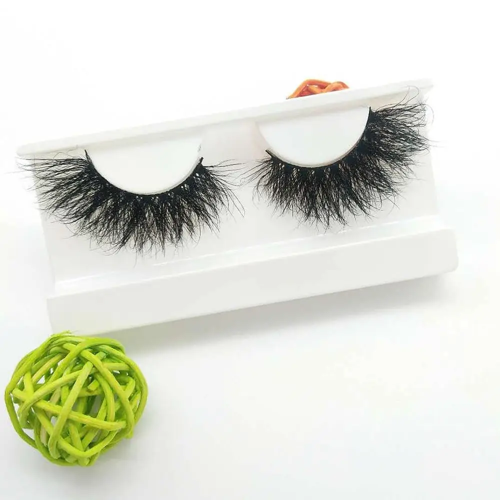 

dramatic 25mm mink eyelashes new fashion hand made fluffy false mink lashes 25mm mink eyelashes with free clear/white tray