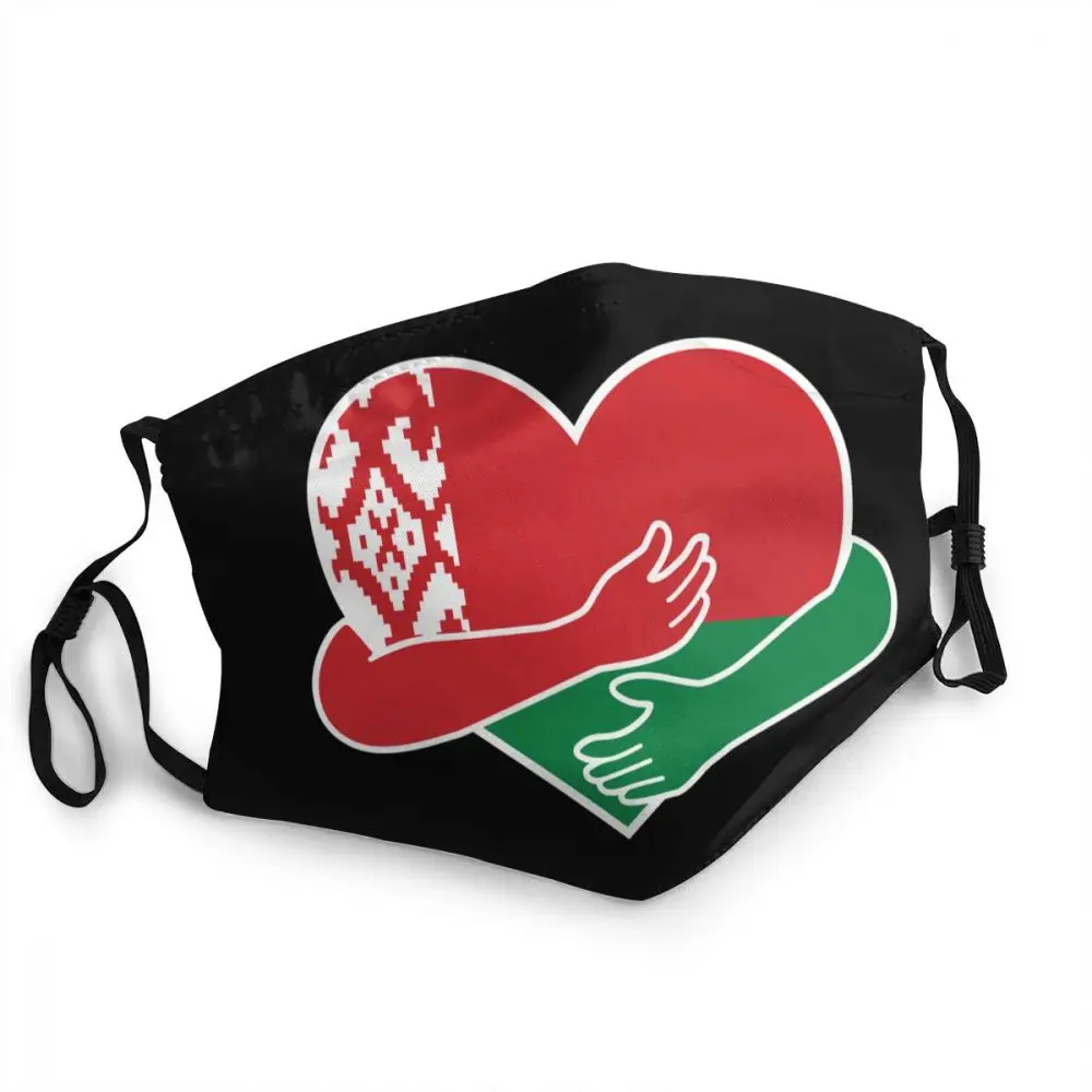 

Belarusian Love Hug Belarus Flag Breathable Mouth Face Mask Unisex Adult Anti Haze Dust Mask Protection Cover Respirator Muffle