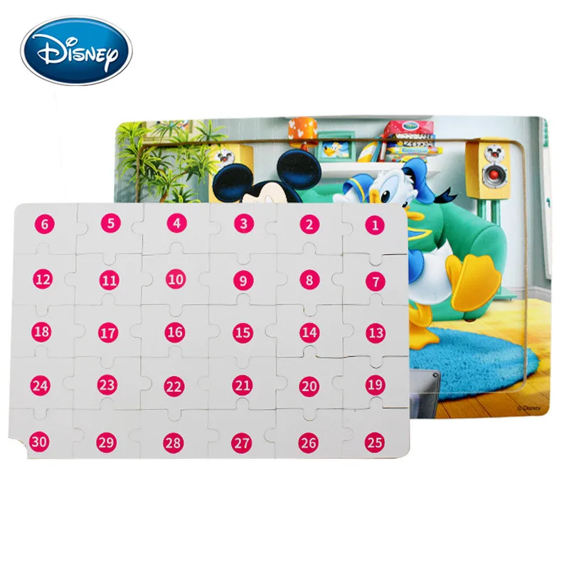 Деревянные головоломки disney 9 шт.+ 16 шт.+ 30 шт. Комбинированная деревянная рамка головоломка с рисунками детская головоломка
