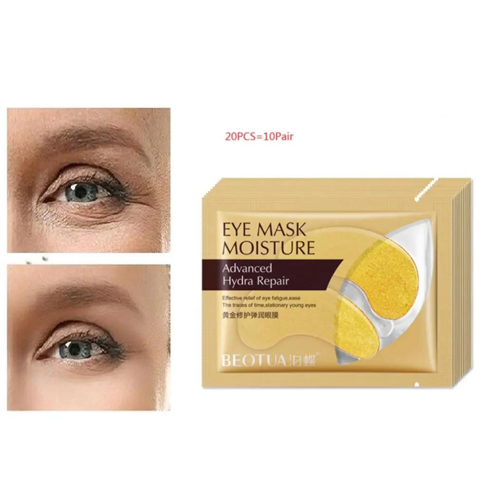 

20PCS/10Pair Eye Mask Gold Masks Eye Patches Dark Circles Anti Aging Moisturizing Eye Pads Gel Sleep Patches