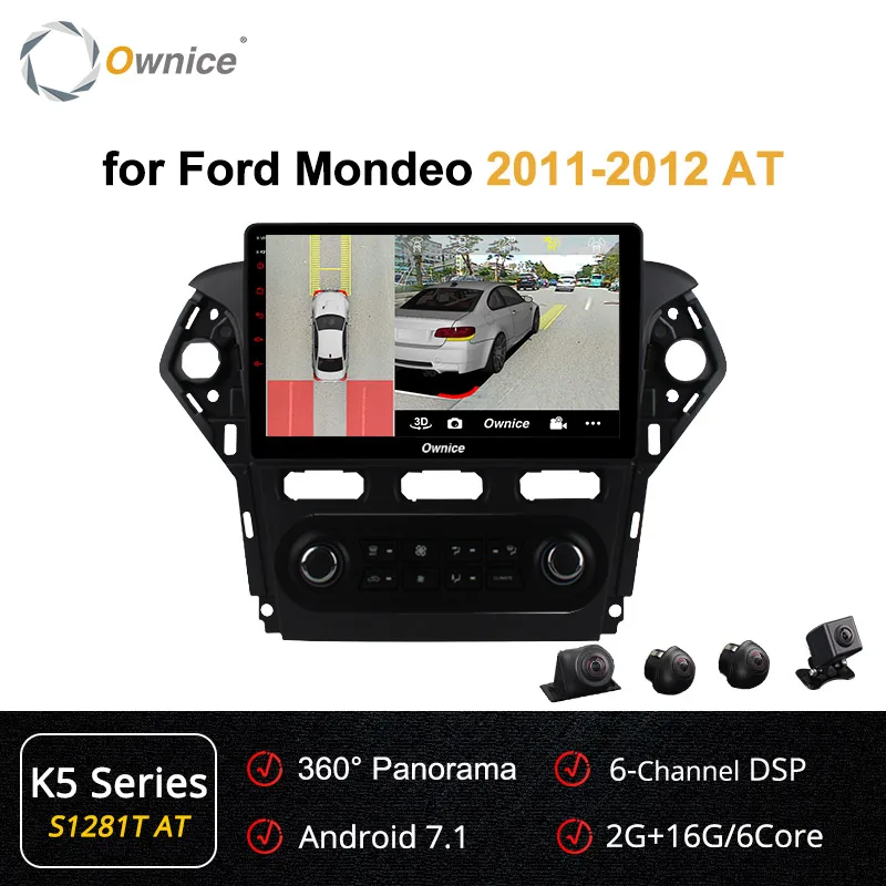 Ownice k3 k5 k6 Android 9,0 4G+ 64G 360 Panorama автомобильный dvd-плеер gps навигация радио для Ford Mondeo 2011-2012 4G DSP оптический - Цвет: S1281-2 k5