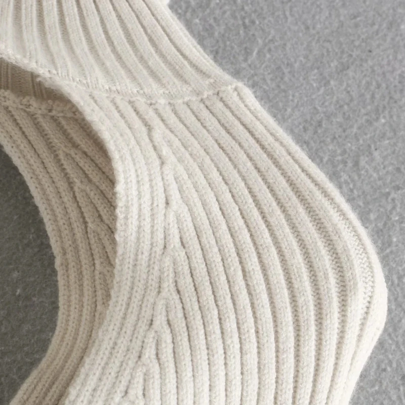

Women Turtleneck Long Sleeve Knitting Sweater Casual Femme Chic Design Pullover High Street Lady Tops cropped sweater women