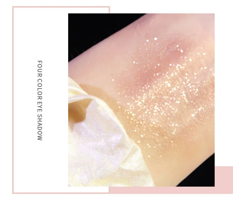 

4 Colors Matte Eyeshadow Palette Waterproof Glitter Shimmer Eyeshadow Lasting Sequins Eye Shadow Makeup Powder