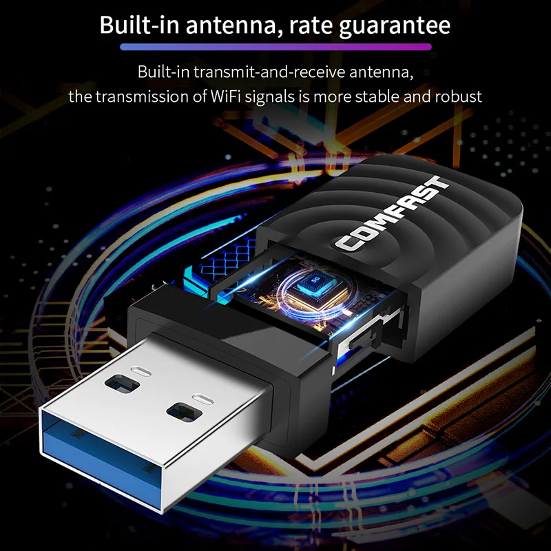 Comfast Wi Fi адаптер AC1300Mbps USB3.0 Dongle Беспроводной 5 ГГц/2 4 ГГц двухдиапазонный 802.11AC USB для