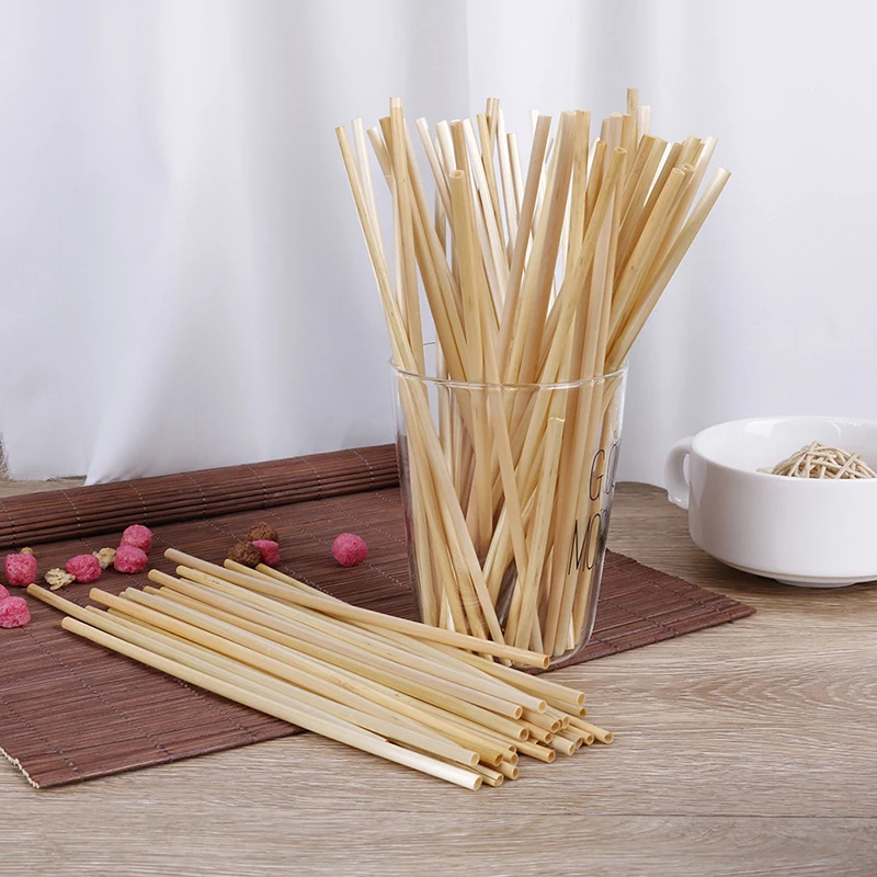 

100PCS / Pack 20CM Natural Wheat Straw Environmentally Friendly Straw Bar Kitchen Accessories Portable Drinking Straws