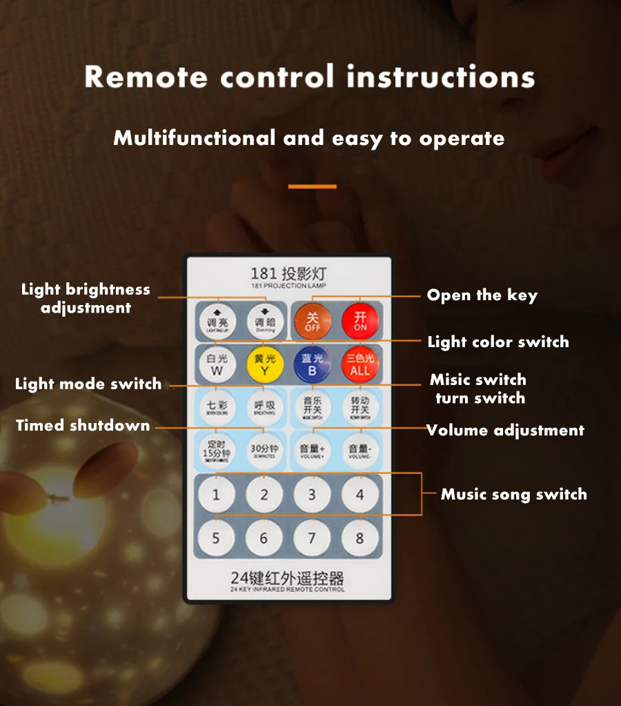 Проектор с оленем ночник динамиком BT заряжаемый звездное небо поворотная