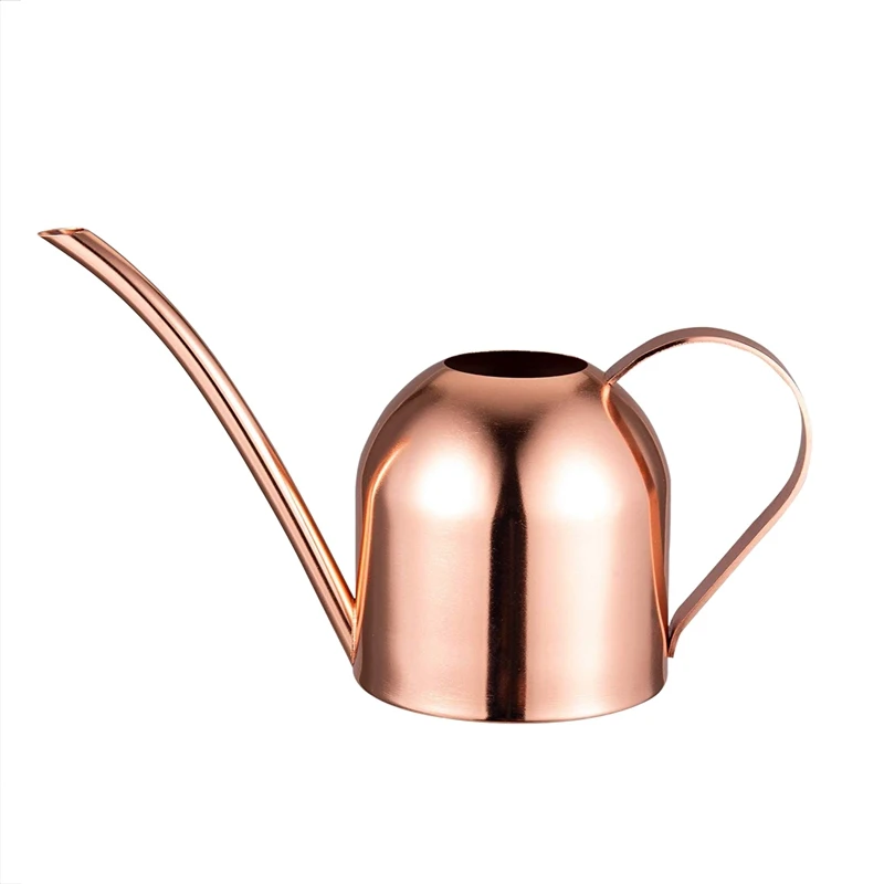 

33Oz/1000Ml Small Stainless Steel Watering Can Indoor Outdoor Metal Watering Pot With Long Spout For House Plants And Kids-Rose
