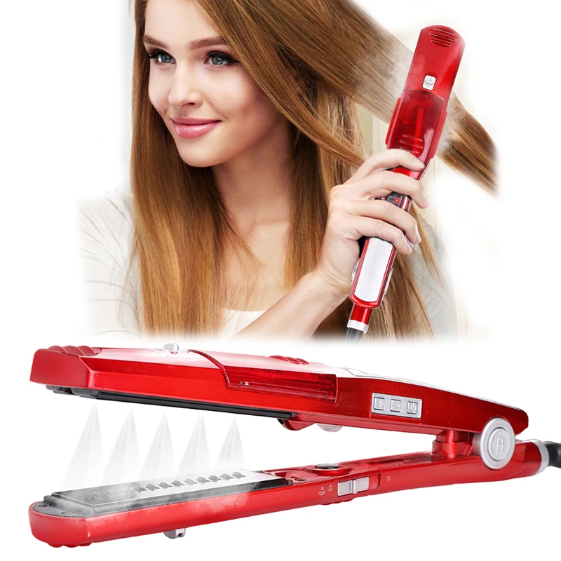 

Professional Hair Straightener Curler Hair Flat Iron Negative Ion Infrared Hair Straighting Curling Iron Corrugation LED Display