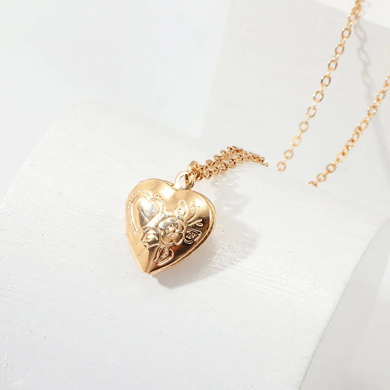 FIMAODZ ожерелье с открытым персиковым сердцем Модная креативная металлическая