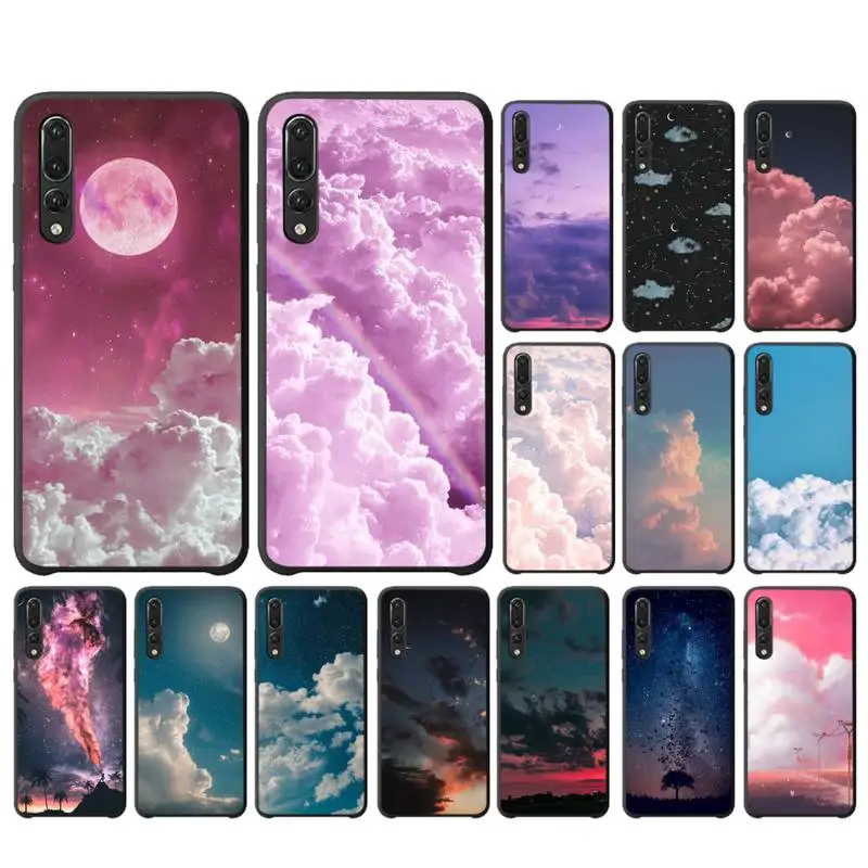 

YNDFCNB Moon Star Cloud Night Phone Case For Huawei P9 P10 P20 P30 P40 Lite P20Pro P30Pro P40Pro Psmart