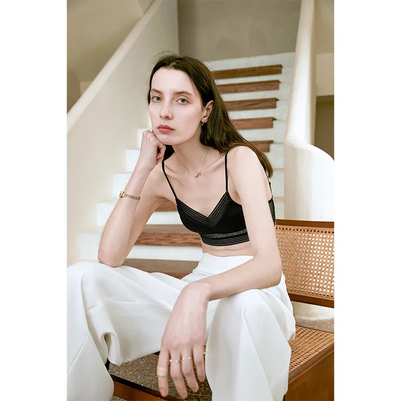 

Wriufred No steel ring sexy thin bralette beautiful back underwear women dress vacation invisible U-shaped big backless bra set