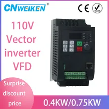 VFD Инвертор 0.4 кВт/0 75 кВт 110 В и 3P инвертор переменной частоты