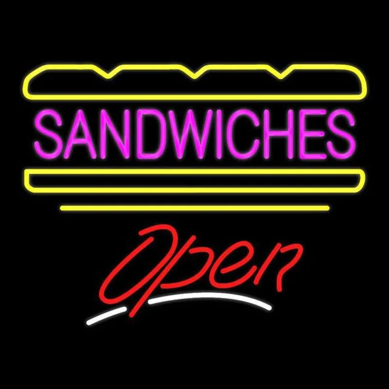 

Neon Sign for Sandwiches Logo Open Neon Light Beer Bar Hotel Decor glass Handcraft Arcade Neon Lamp Beer Bar Custom nein sign