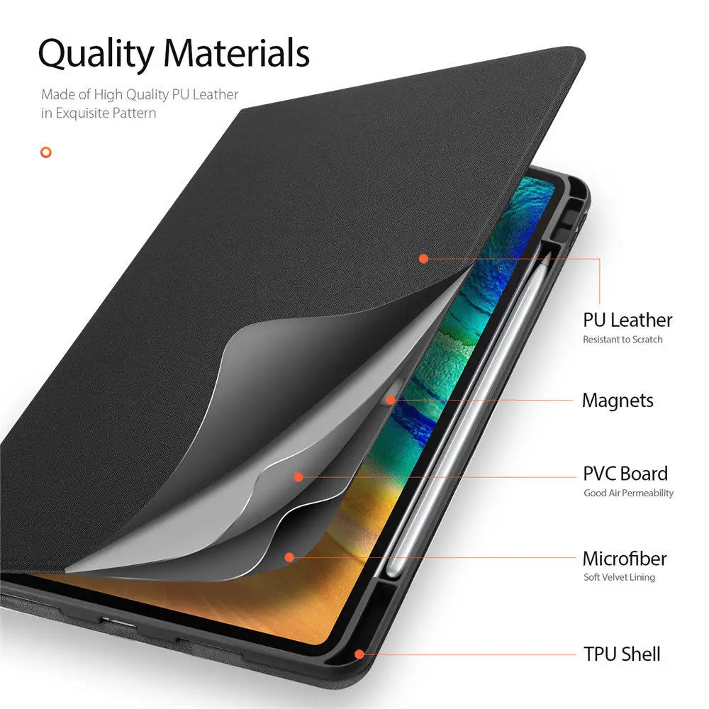 Чехол для планшета Huawei Mate Pad Pro 10 8 с держателем-карандашом кожаный умный