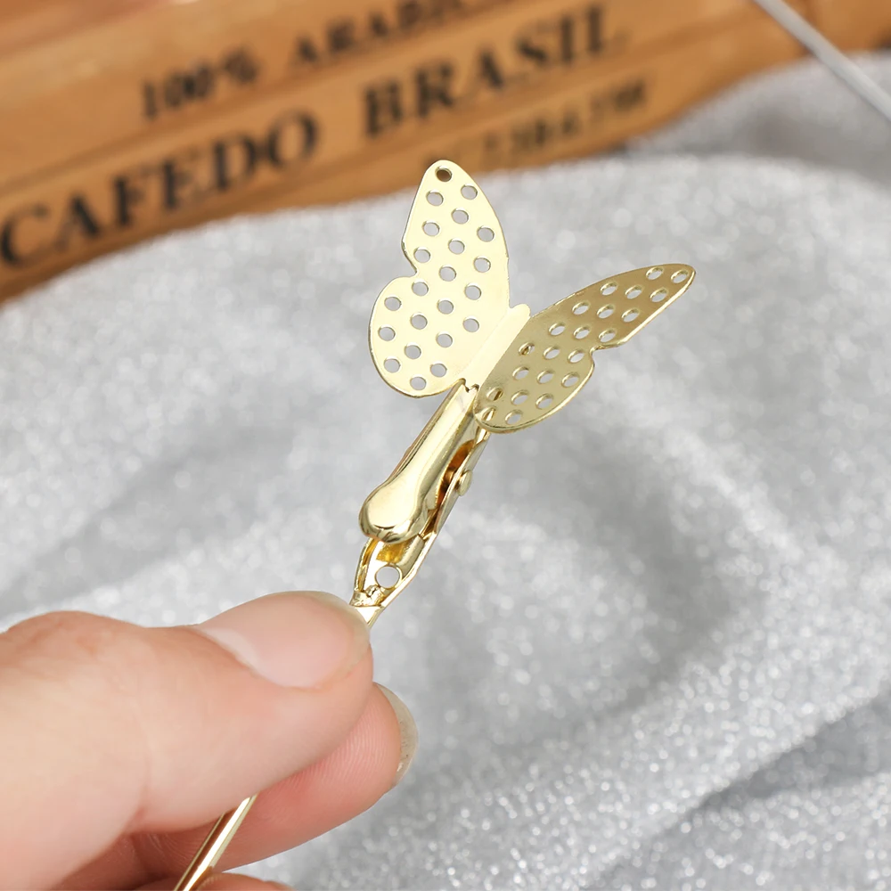 Романтические металлические зажимы для фотографий с изображением бабочки