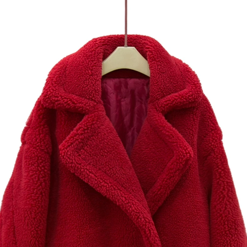 Женское длинное теплое меховое пальто с лацканами черная Толстая Меховая куртка