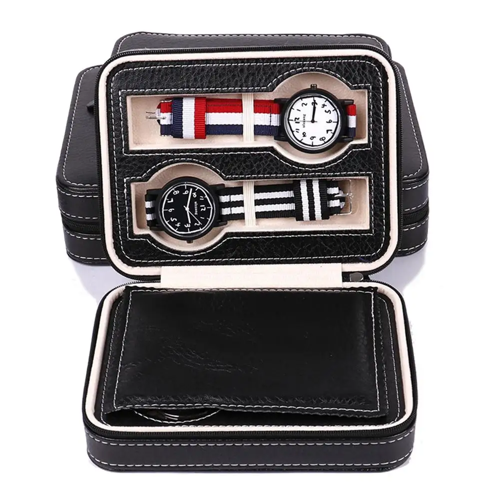 Коробка для хранения часов из искусственной кожи 2/3/4/8 слота портативный