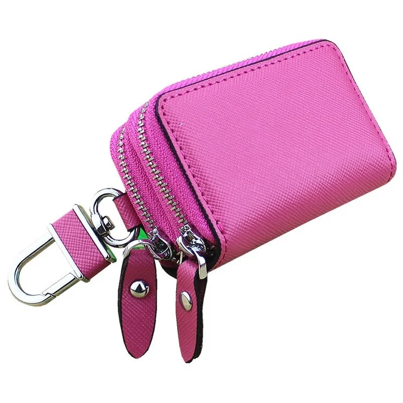 

Fashion Car Key Holder Genuine Leather Wallet Women Men High Quality Housekeeper Zipper Key Bag Coin Purse