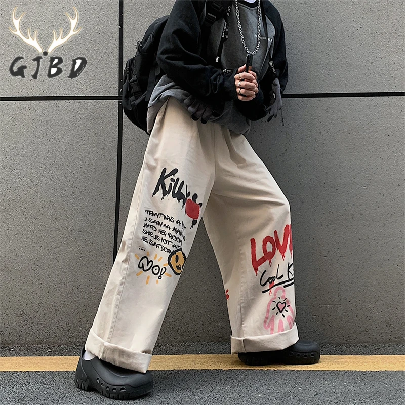 

High Waist Women Casual Pants 2022 Summer Harajuku Hip Hop Street Straight Baggy Fashion Pants Vintage Female Wide Leg Trouser