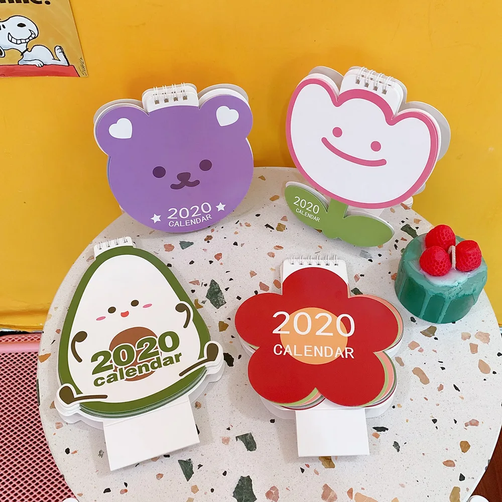 2020 календарь Настольный Kawaii цветок Fuit корейский стиль планировщик молочные