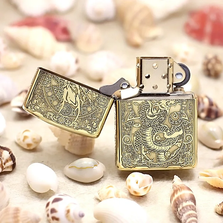Оригинальная зажигалка Zippo медная ветрозащитная Зажигалка для сигарет с