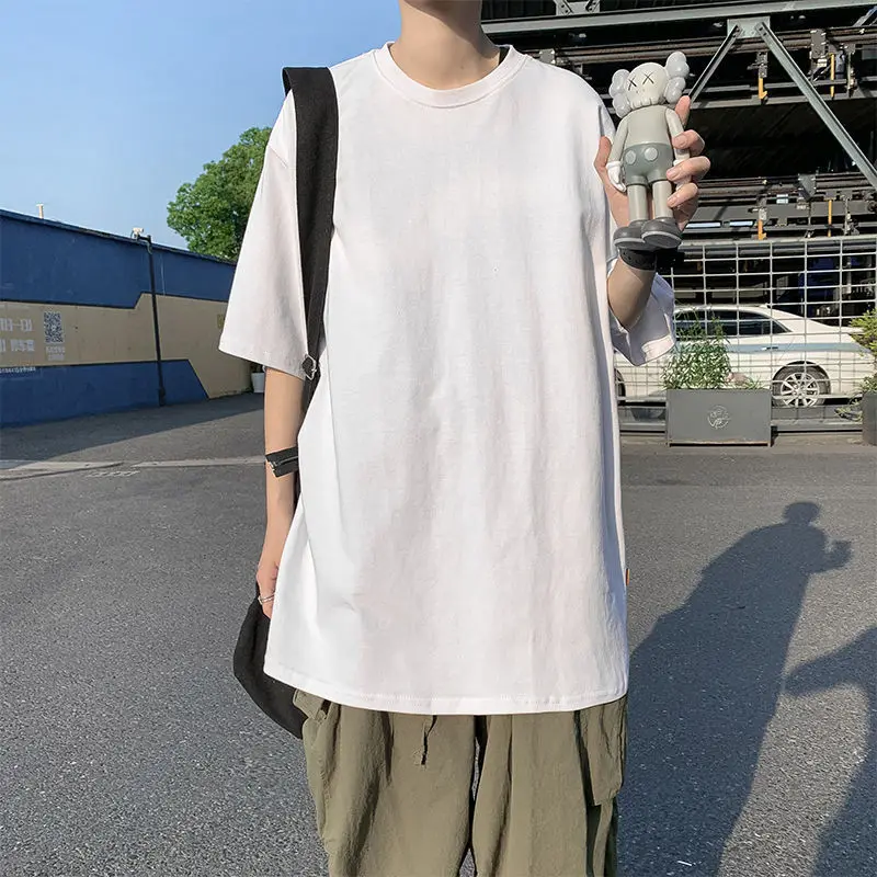 

Harajuku T Shirts Men's Clothing Summer Tshirt Cotton Crew Neck Short Sleeve Tees Streetwear Tops Casual Oversized T-Shirts Male