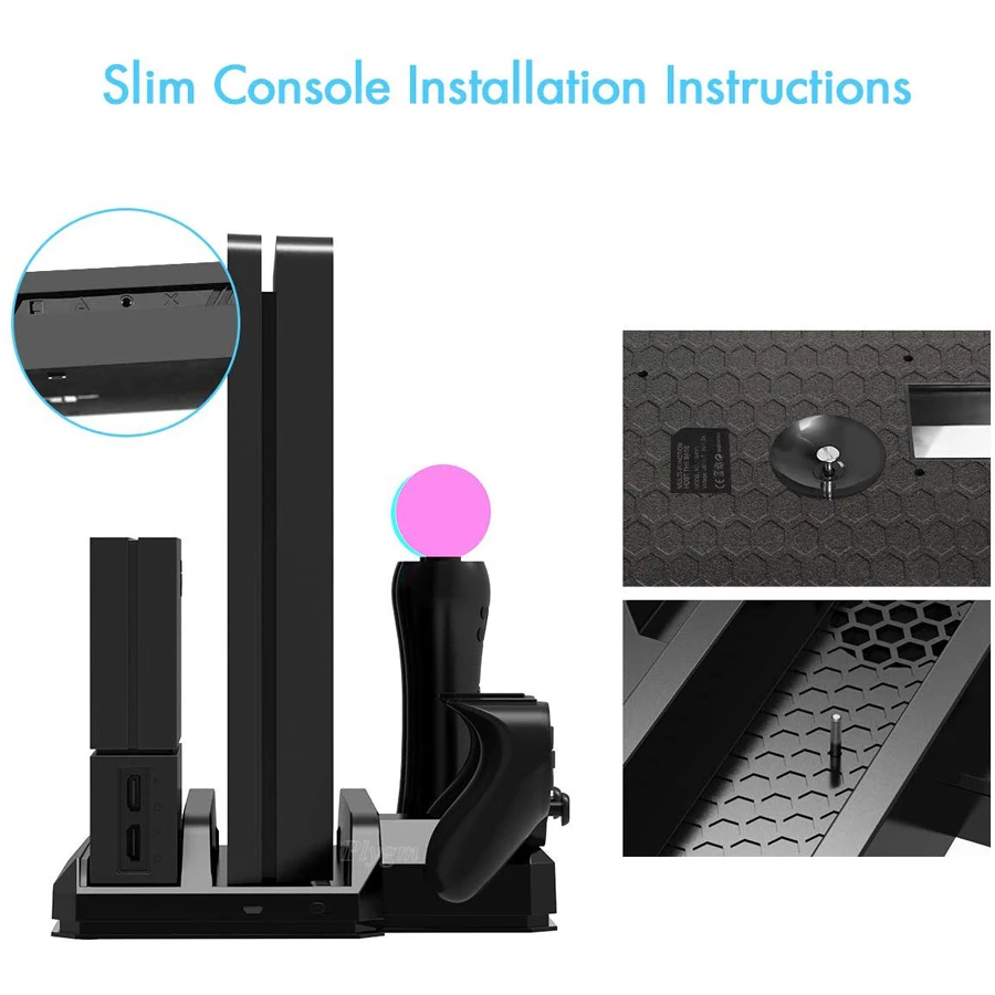 PS4 Pro Slim PS VR вертикальная подставка охлаждающий вентилятор PS4 Move контроллер зарядное устройство зарядная док-станция для sony Playstation 4 PSVR аксессуары