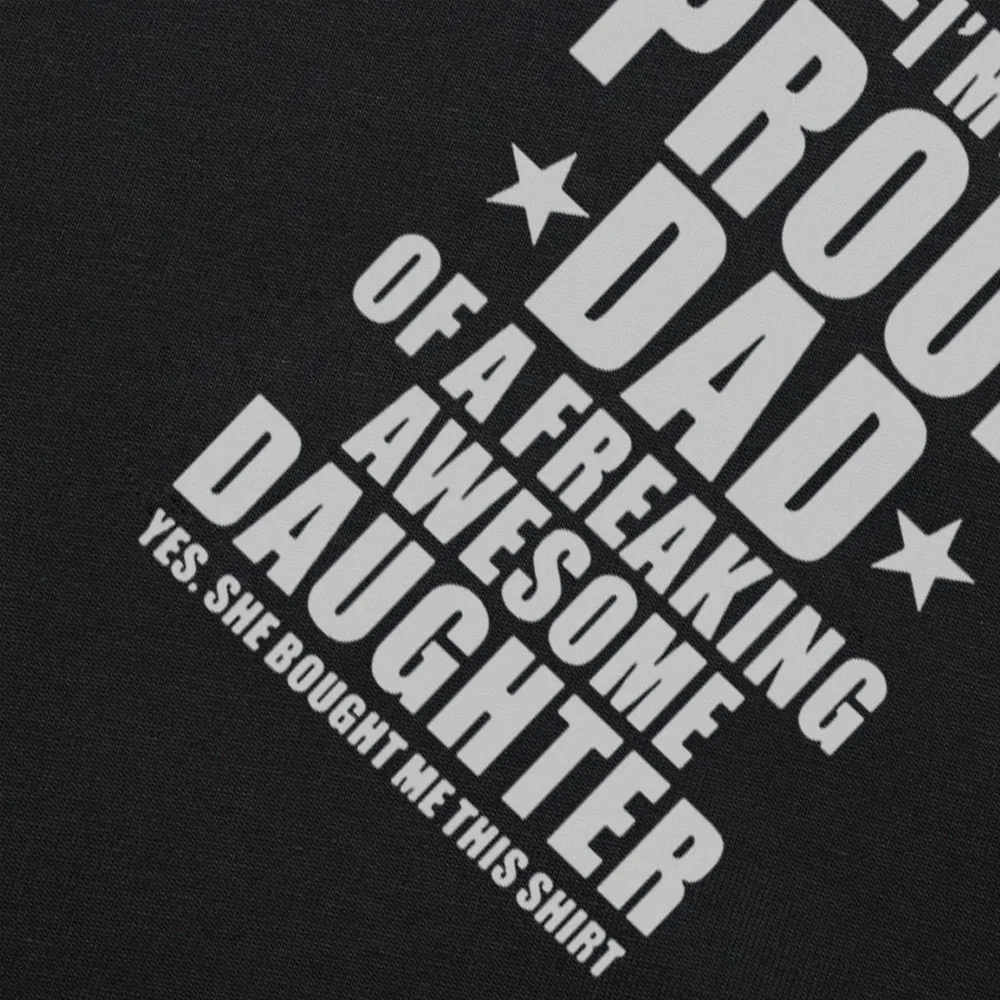 Мужская футболка с короткими рукавами хлопковая надписью I'm A Proud Dad Of tripse Awesome