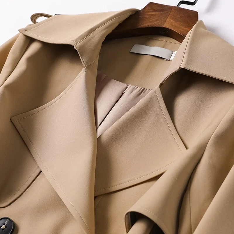 

Ветровка Женская весенне-осенняя, новинка 2021, средней длины, в британском стиле, маленькая Корейская повседневная куртка