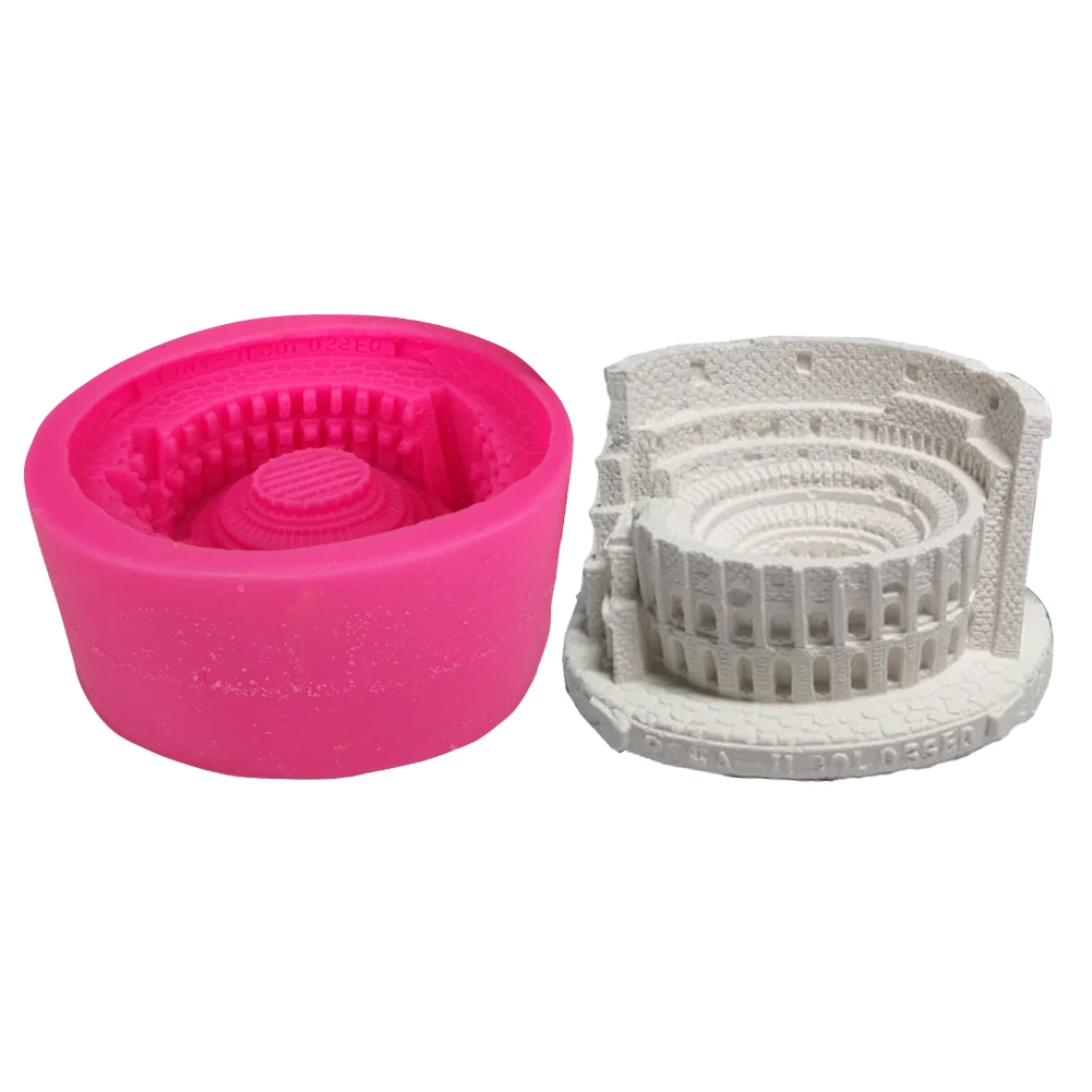 

Innovative 3D Toy Coliseum Silicone Mold Concrete Cement Italy Coliseum Ornament Mold Home Decoration Amazing