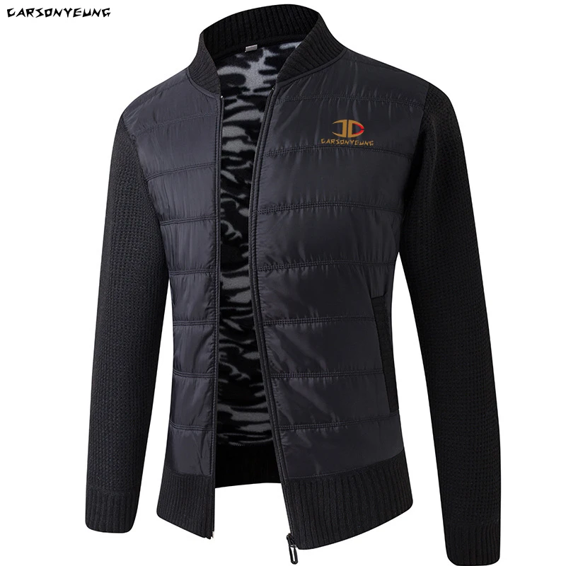 

2021 New Men's Sweaters Autumn Winter Warm Cashmere Wool Zipper Cardigan Sweaters Man Patchwork Knitwear Sweatercoat male clothe