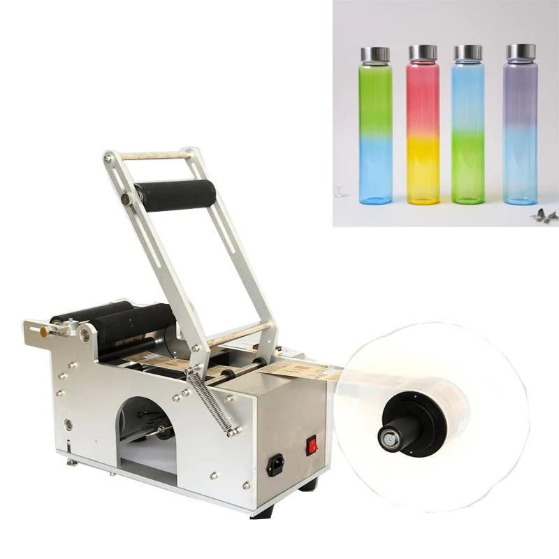 

HBLD Manual Round Bottle Labeling Machine Beer Cans Wine Adhesive Sticker Labeler Label Dispenser Machine Packing Machine