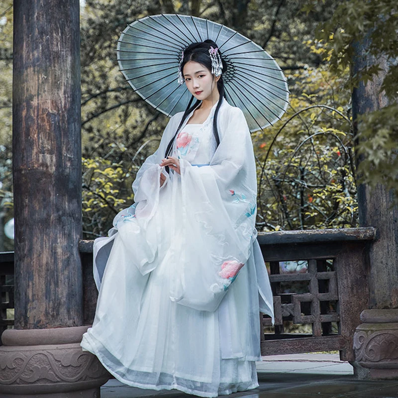 Китайский Hanfu Женская Талия-длина юбка с большими рукавами китайский стиль супер