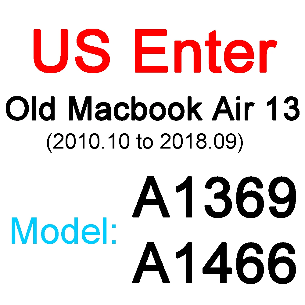 ТПУ Клавиатура чехол для Macbook Air 11 12 13 Pro 13 15 retina тонкая Сенсорная панель матовый прозрачный чехол - Цвет: US Old Air 13