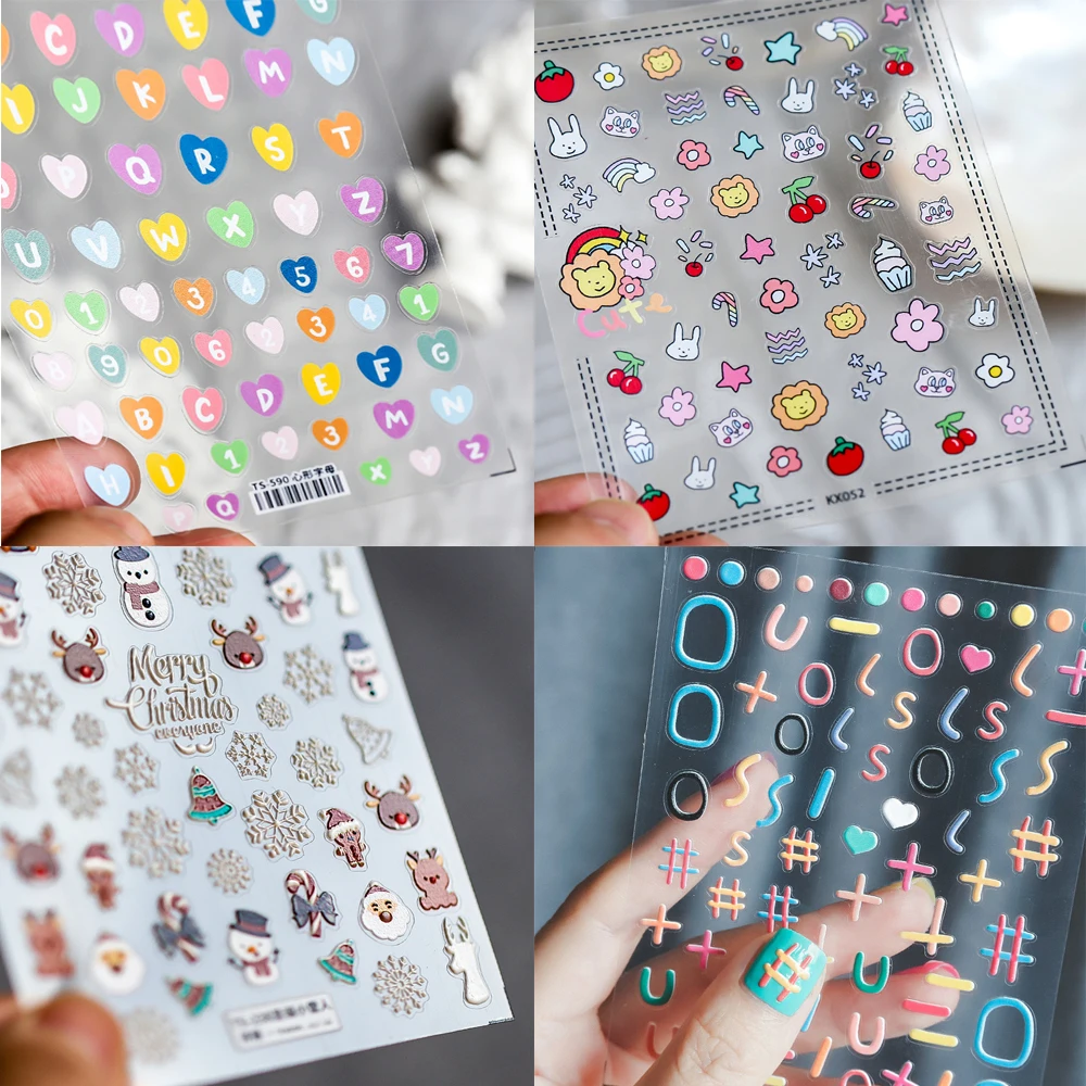 

Cartoon Animal Nail Stickers Kawaii Nail Decals Ins Style Nail Decoration DIY Nail Art 1Sheet