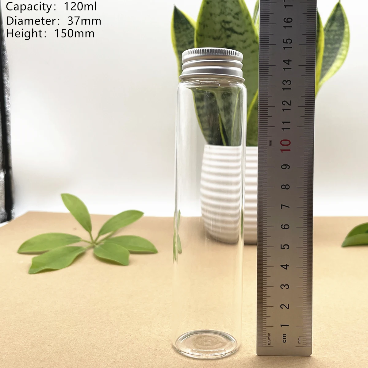 

6 Pieces 37*150mm 120ml Glass Bottle Test Tube Empty Jar Container Diy Small bottles & jars Containers Glass Jars Spice storage